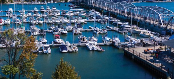 SkipperBud's  Harbor Club aerial view 