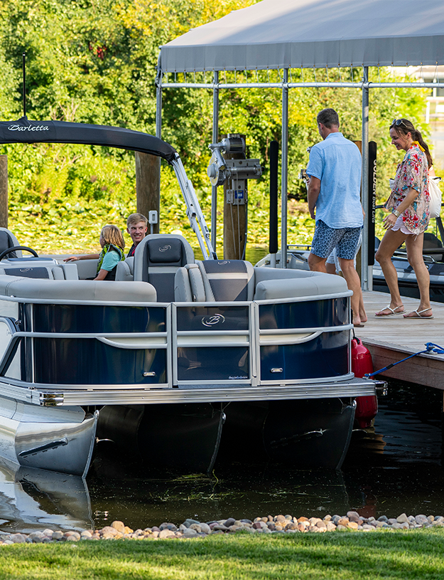 Family on a dock