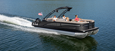 barletta pontoon boat on the water
